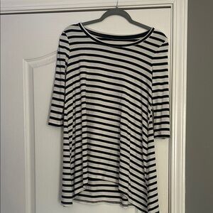 Striped Black and White Women's Top